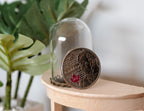 1:12 Scale Miniature Glass Dome on Scalloped Rim Bronze Metal Base, 1-3/16 inch dia., DIY Dollhouse Supply (large)