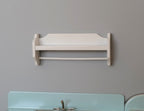 1:12 Scale Miniature Wood Plate Rail Wall Shelf, Shaped Side Brackets, 2-7/8 inch long, DIY Dollhouse Supply (white)