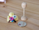1:12 Dollhouse Miniature Cloche Hat with Hat Stand - C045