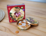 Miniature Butter Cookies, 1 Inch Scale Bears Cover Box with 7 Half Inch Scale Danish Cookies