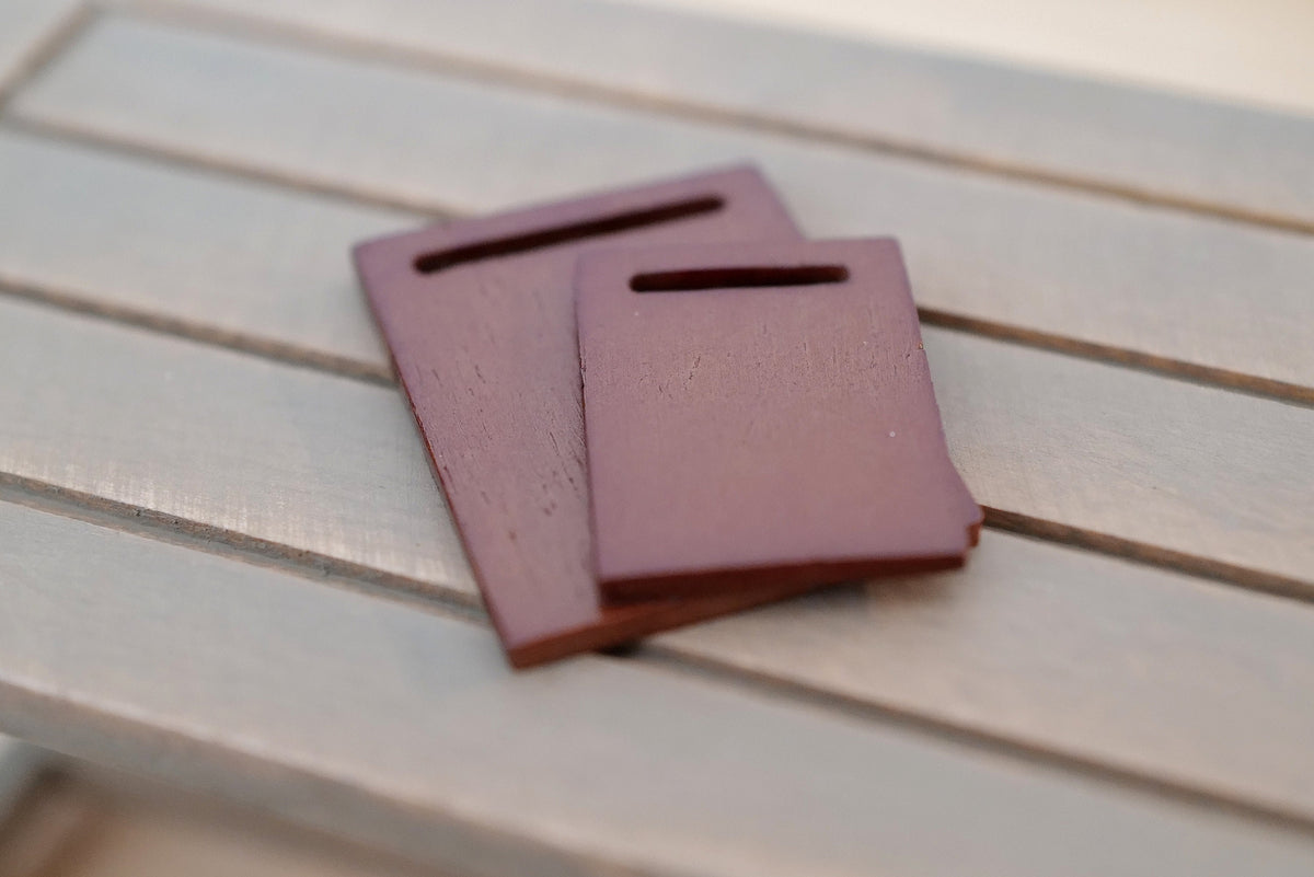 1:12 Scale Miniature Cutting Boards, Set of 2, 1-3/8 inch long, DIY Dollhouse Supply (wood) (brown)