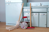 Dollhouse Supplies miniature 1:12 Bathroom Cleaning set Mop, Dust Mop and Metal Bucket set of 3 - D073