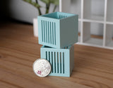 1:12 Dollhouse Supplies miniature wooden storage box wood crate tool box storage bin set of 2 (blue) - A079