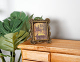1:12 Dollhouse Supplies Miniature Metal Rectangular Ornate Photo Frame with Stand - B054