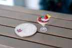 1:12 Scale Miniature Christmas Cocktail with Berries, 11/16 inch tall, DIY Dollhouse Supply