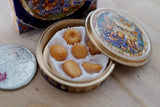 Miniature Butter Cookies, 1 Inch Scale Bears Cover Box with 7 Half Inch Scale Danish Cookies - C047