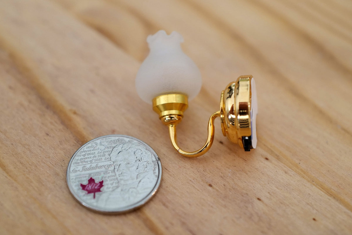 1:12 Dollhouse lighting decoration miniature LED hallway wall light battery light with on off switch - K050