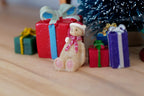 Ours en peluche miniature de Noël à l'échelle 1:12, très petit, 2 cm (13/16 po) de hauteur, fournitures pour maison de poupée à faire soi-même