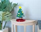 1:12 Scale Miniature Decorated Christmas Tree with Top Star, 1-5/8 inch tall, DIY Dollhouse Supply