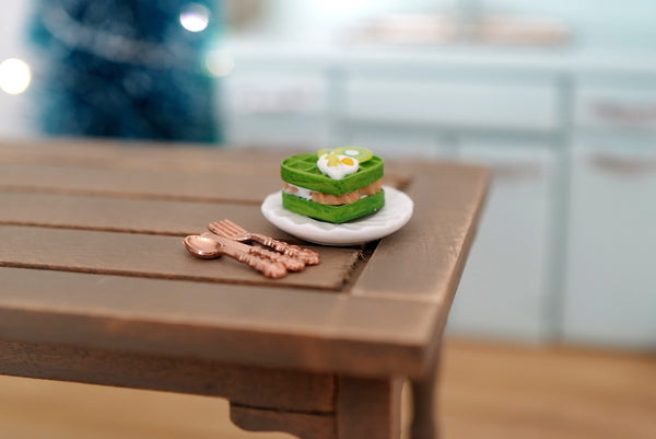 1:12scale Dollhouse miniature Matcha Waffle E027