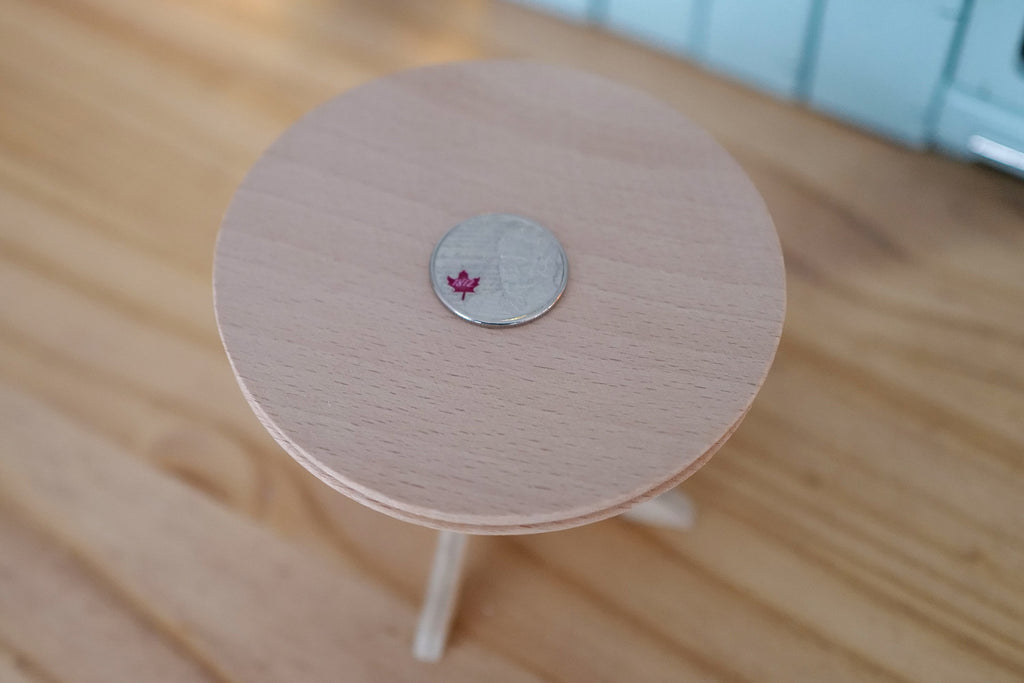 1:12 Scale Miniature Unpainted Wood Round Pedestal Dining Table, 3 Feet, 3-3/4 inch dia., DIY Dollhouse Supply