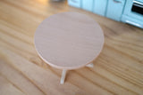 1:12 1 Inch Scale Unfinished Miniature Wooden Round Dining Table - K006
