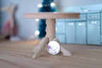 1:12 Scale Miniature Unpainted Wood Round Pedestal Dining Table, 3 Feet, 3-3/4 inch dia., DIY Dollhouse Supply