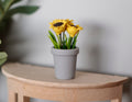 1:12 Scale Miniature Sunflowers in Gray Pot, 1-5/16 inch tall, DIY Dollhouse Supply