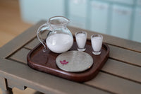 1:12 Dollhouse Miniature Milk Set / Dollhouse Miniature Jug of Milk, 2 glasses with Tray E071