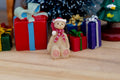 1:12 Scale Miniature Christmas Teddy Bear, Extra Small, 13/16 inch tall, DIY Dollhouse Supply