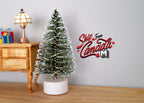 1/12スケール ミニチュアクリスマスツリー LEDライト付き 高さ約13cm ドールハウス用DIYパーツ（グリーン）