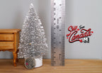 1:12 Scale Miniature Tinsel Christmas Tree with LED Lights, 5-1/8 inch tall, DIY Dollhouse Supply (silver)