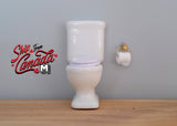 Dollhouse miniature bathroom washroom toilet in white 1 12th scale 1:12 - K052