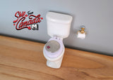 Dollhouse miniature bathroom washroom toilet in white 1 12th scale 1:12 - K052