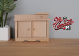 Dollhouse miniature 1:12 scale unfinished, unpainted bathroom cabinet - J013