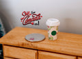1:6 Dollhouse Supplies Christmas coffee cup, Miniature Coffee with coffee cup sleeve - G014