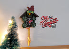 1:12 Scale Miniature Wood Cuckoo Wall Clock, Pinecone Weights, 2-3/4 inch tall, DIY Dollhouse Supply (black)
