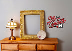 Miniatura in scala 1:12 cornice rettangolare decorata, alta 2-7/8 inch, accessori fai da te per casa delle bambole (oro)