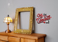 1:12 Scale Miniature Ornate Rectangular Picture Frame, 2-7/8 inch tall, DIY Dollhouse Supply (gold)