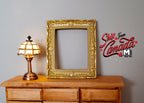 Miniatura in scala 1:12 cornice rettangolare decorata, alta 2-7/8 inch, accessori fai da te per casa delle bambole (oro)