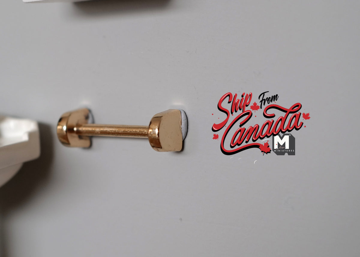 1:12 Scale Miniature Towel Bar, 1-3/8 inch long, DIY Dollhouse Supply (gold)