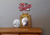 Dollhouse Supplies gold rectangular mirror dolls house framed mirror 1 12th scale miniature furniture - F039