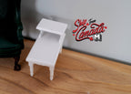 1:12 Scale Miniature Coffee Table with Lower Shelf, 1-15/16 inch tall, DIY Dollhouse Supply (white)