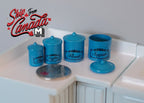 1:12 Dollhouse Supplies Miniature Blue Canister Set - A017