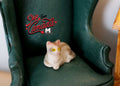 1:12 Scale Miniature Resin Lying Kitten, 1 inch long, DIY Dollhouse Supply (ginger tabby)