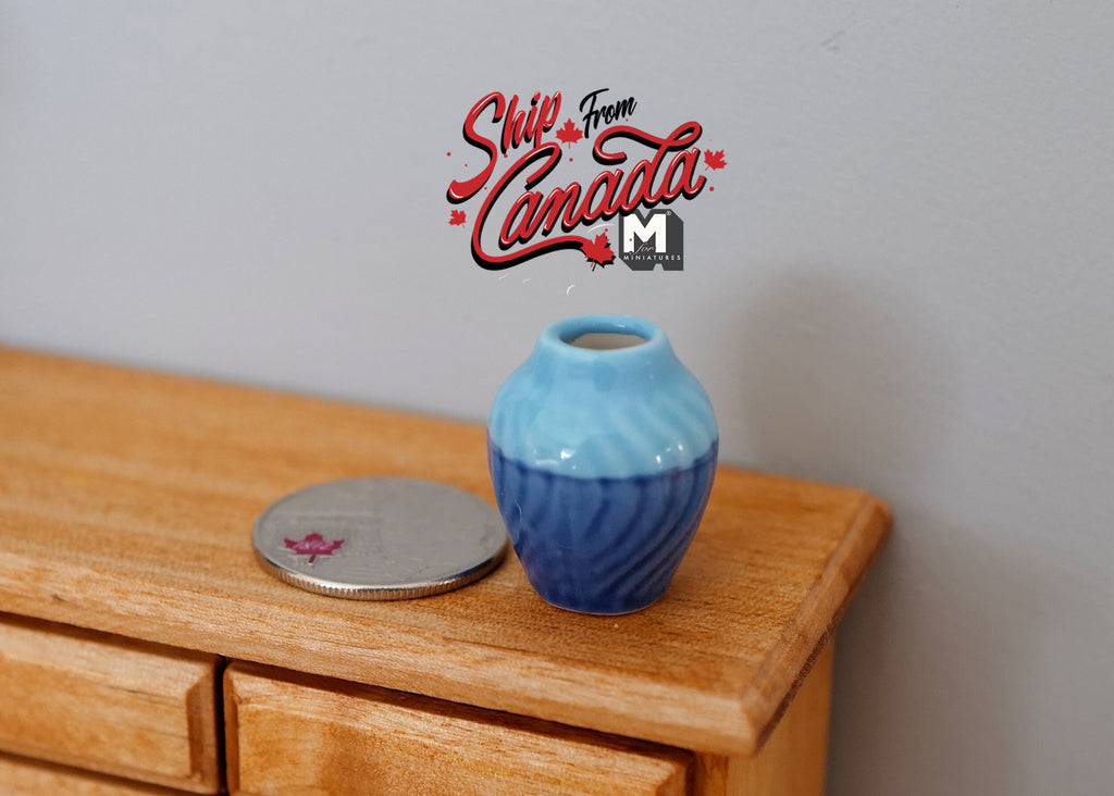 1:12 Dollhouse Supplies Miniature Ceramic Plum Shaped Vase , Flower Pot , Pottery Vase - B079