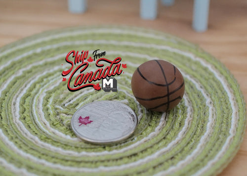 1:12 Scale Miniature Basketball, 13/16 inch dia., DIY Dollhouse Supply (brown)