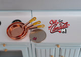 Dollhouse cooking pan cookware set dolls house 3-piece 1 12 miniature (Rose Gold) - E037