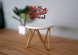 Miniature Round Table 1:12 Scale Dollhouse Supplies Furniture Dining Table with Metal Legs - I005