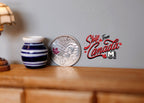 1:12 Scale Miniature Ceramic Planter Pot, Horizontal Stripes, 13/16 inch tall, DIY Dollhouse Supply (blue and white)