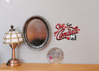 1:12 Scale Miniature Ornate Oval Wall Mirror, 1-7/8 inch tall, DIY Dollhouse Supply (bronze)
