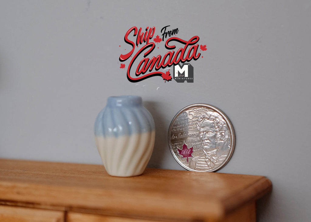 1:12 Dollhouse Supplies Miniature Ceramic Plum Shaped Vase , Flower Pot , Pottery Vase - B079