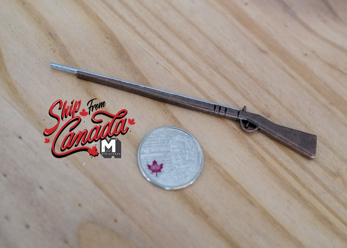 1:12 Scale Miniature Hunting Rifle, 3-1/8 inch long, DIY Dollhouse Supply