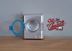 Machine à laver à chargement frontal miniature à l'échelle 1:12 avec porte ouvrante, 6,5 cm de hauteur, fournitures pour maison de poupée DIY (argent)
