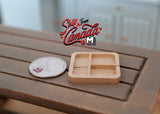 1:12 Dollhouse Supplies Miniature Wooden Partitioned Tray, Oak F070