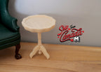 1:12 Scale Miniature Unpainted Wood Round Pedestal End Table, Tripod Base, 2-3/16 inch tall, DIY Dollhouse Supply