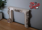 1:12 Scale Miniature Resin Victorian Style Fireplace Mantel, Ornate Relief, 3-3/8 inch tall, DIY Dollhouse Supply (aged gray)