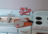 Miniature Cutting Board and Cleaver 1:12 Scale Dollhouse Supplies Kitchenware Chopper Knife - F071