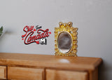 Dollhouse Supplies gold rectangular mirror dolls house framed mirror 1 12th scale miniature furniture - F039