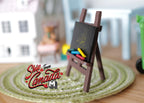 Chevalet miniature en bois à l'échelle 1:12 avec tableau noir et craie, 5,6 cm de hauteur, fournitures pour maison de poupée à faire soi-même